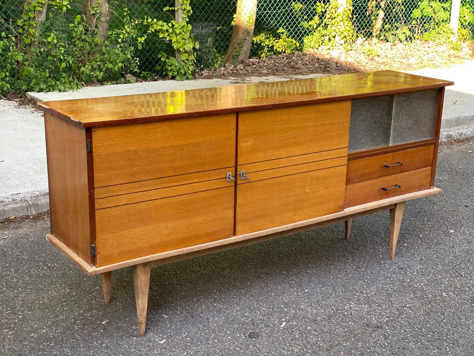 Scandinavian sideboard in solid wood and rosewood 200cm