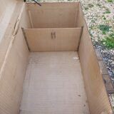 Old wooden travel trunk