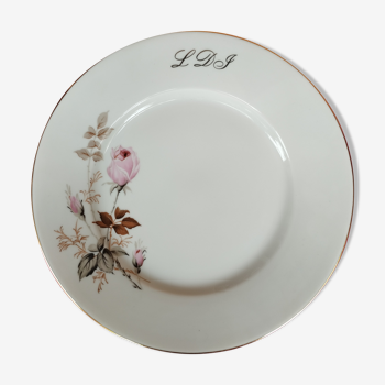 Assiette plate en porcelaine de Limoges