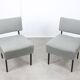 Mid-century Bauhaus Style Easy Chairs in Grey Fabric