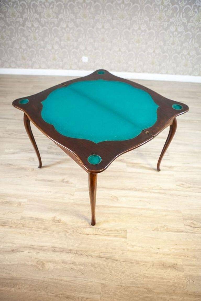 19th-Century Mahogany Wood & Veneer Console Table, 1890s