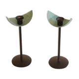 Pair of vintage Scandinavian candle holders 1970