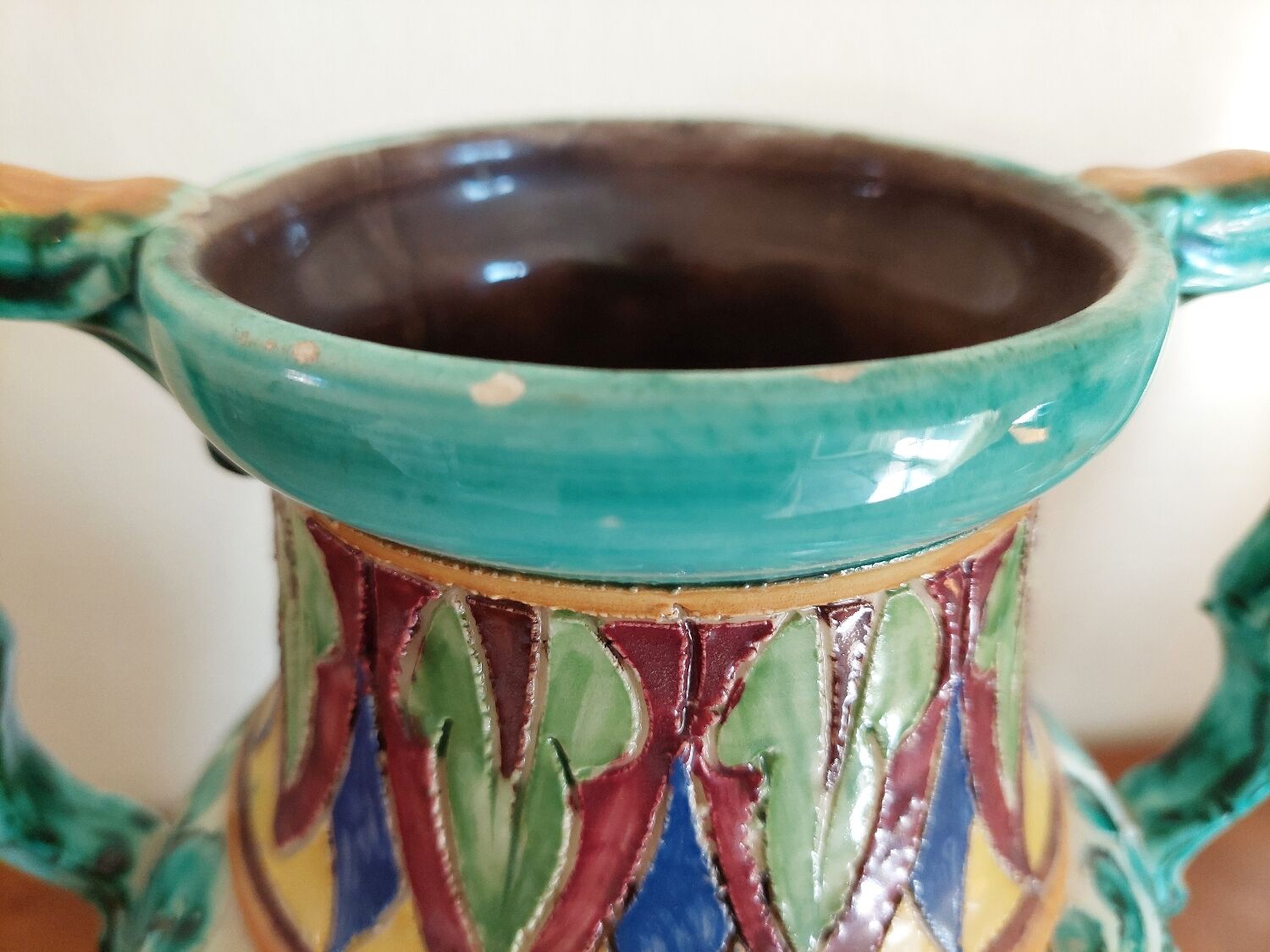 Large earthenware vase from Monaco Cerart 1950 1960