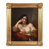 Portrait of a lady signed N. Schiavoni and dated 1842