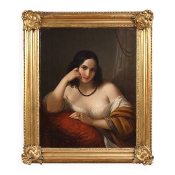 Portrait of a lady signed N. Schiavoni and dated 1842