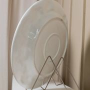 Set of 2 White Ceramic Plates with Sculpted Fruit Relief – Vintage Italy 1980s Mid-Century Decor
