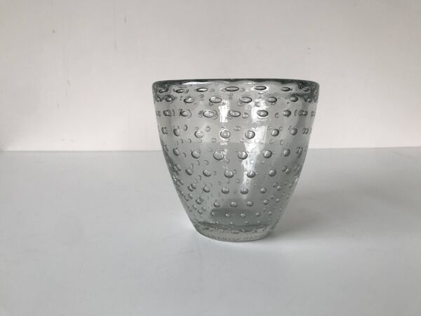 Daum Nancy France, vase bullé, vers 1930.