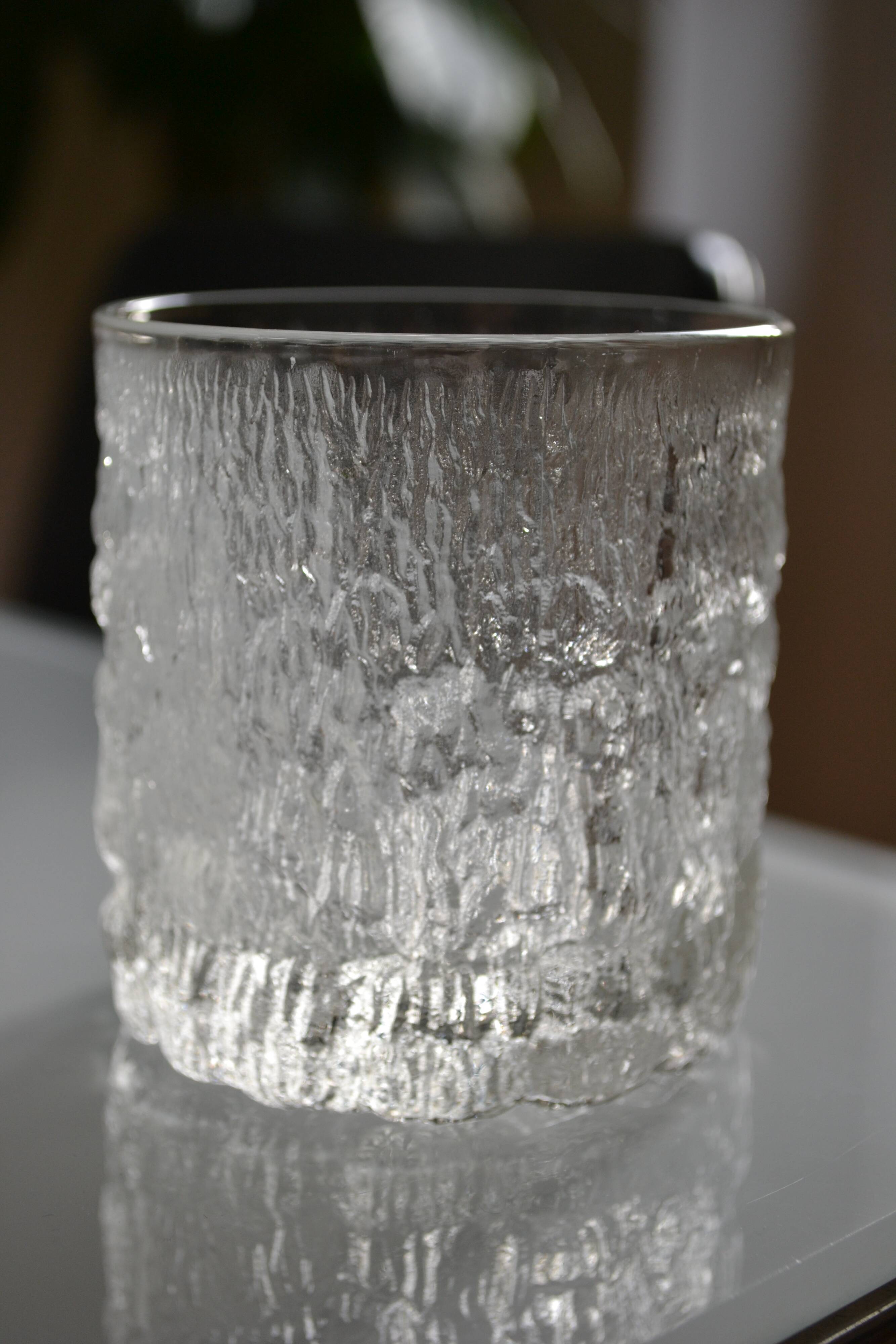 set of 6 vintage textured glasses 1980 by Charlotte Hutte @ Goebel Germany