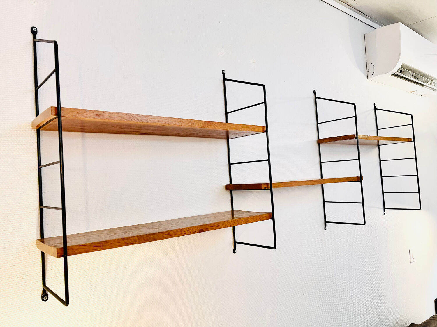 Modular Scandinavian wall shelf, circa 1960