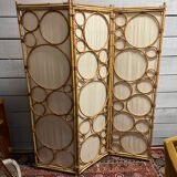 Rattan and bamboo screen vintage design 60/70