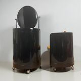 Coiffeuse et siège vintage italiens Silvi en plastique marron