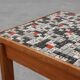 Table d'appoint vintage en bois de pin carrelé de mosaïque, Belgique années 1950