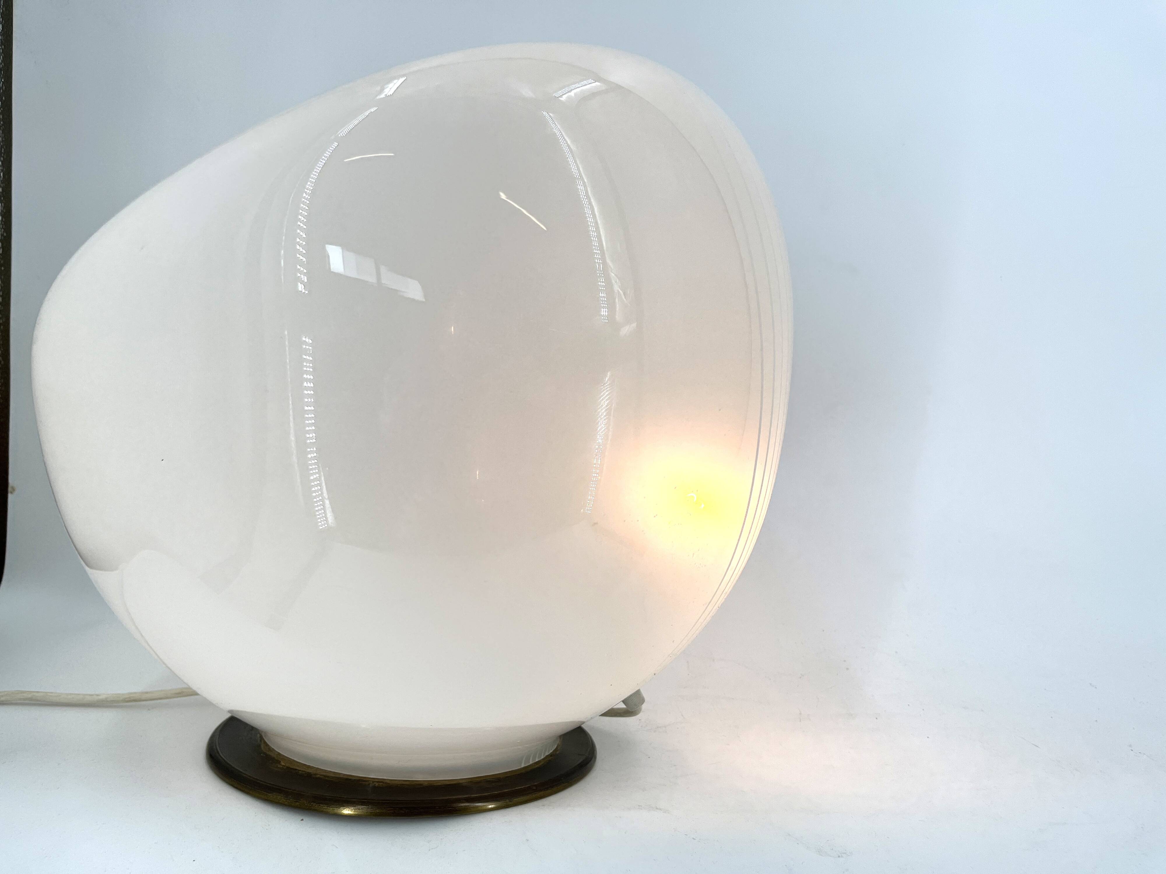 Large vintage murano glass table lamp, 1970s
