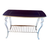 Vintage coffee table with gold metal legs from the 60s Formica