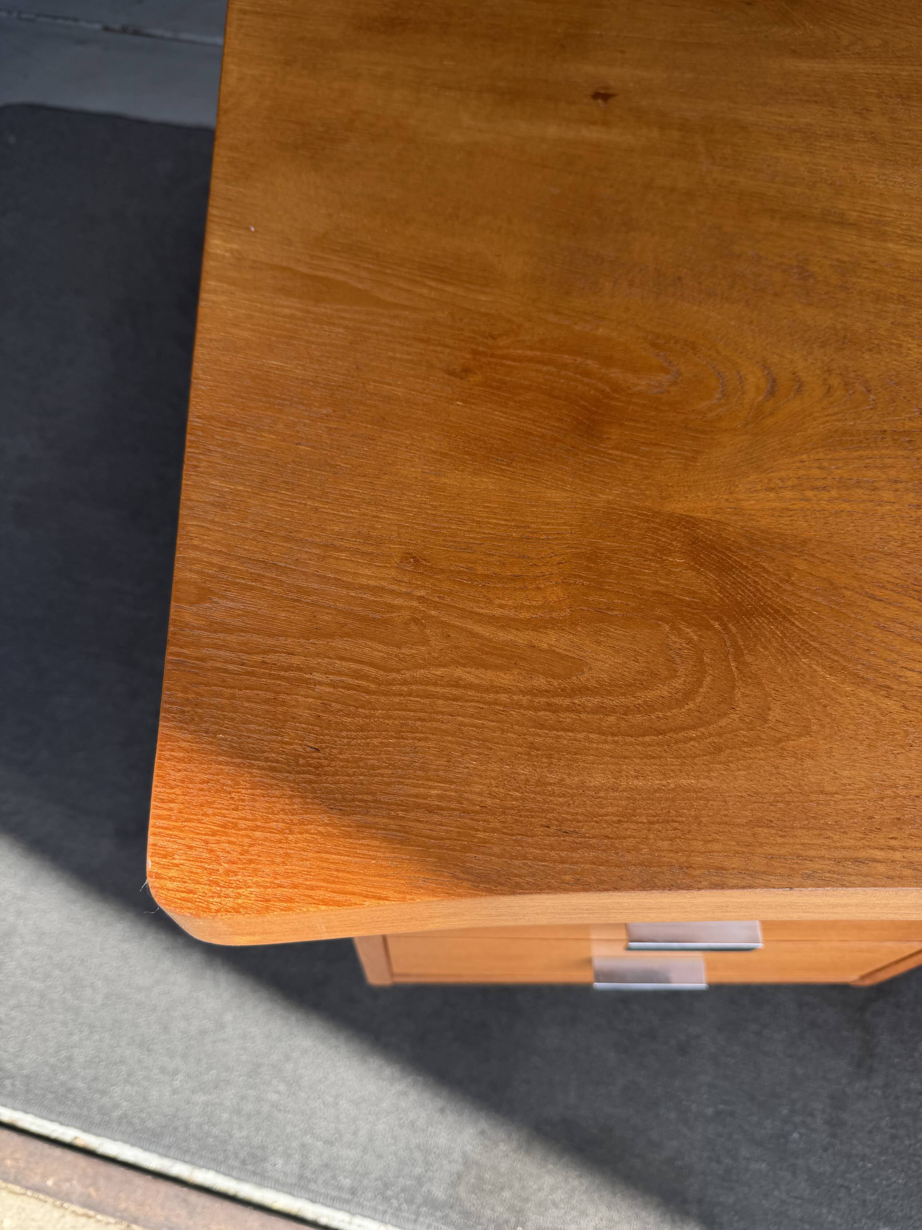 Cees Braakman Boomerang Desk with Triangle Legs for Pastoe, Dutch Design, 1950s