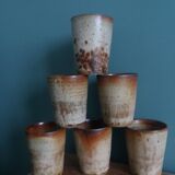 Stoneware cups and glasses from Puisaye by Jean-Pierre Prud'homme
