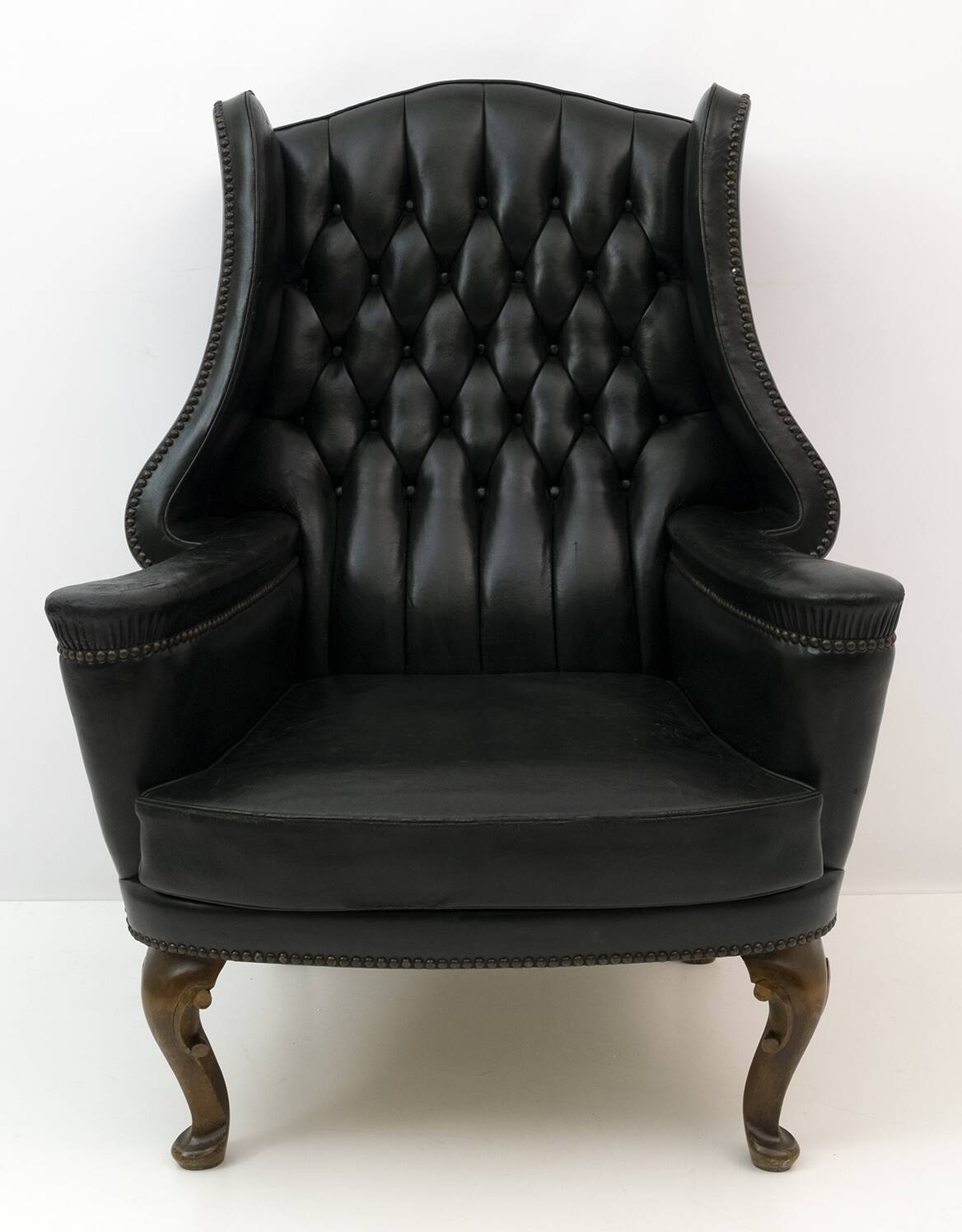 Georgian Style Rare Original Chesterfield Leather Armchair, 1950s