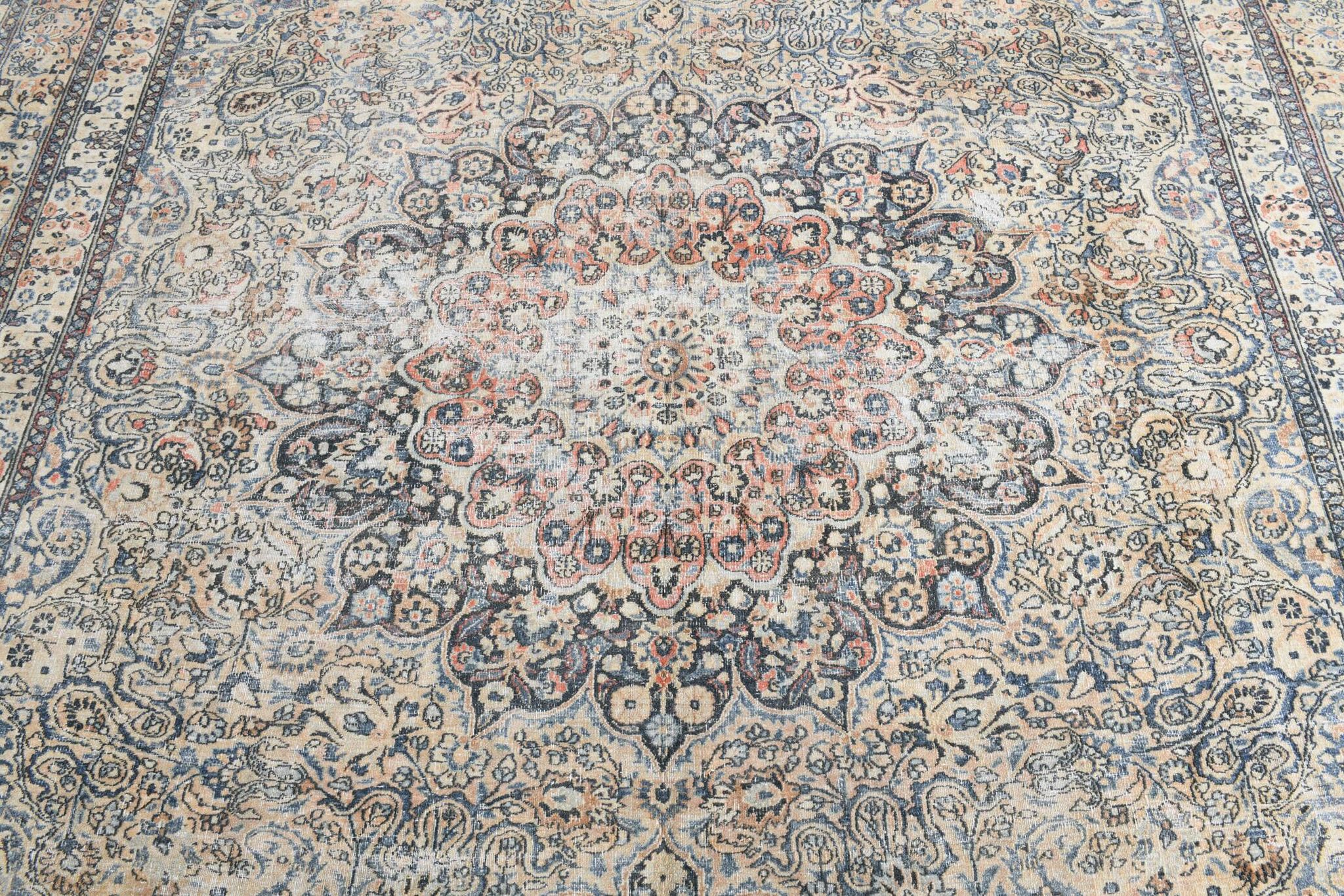 Tapis persan classique antique bleu clair 10x13, 296x386 cm