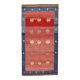 5x10 Blue and Red Vintage Kilim Rug, Handwoven Wool Area Rug, 149x291Cm