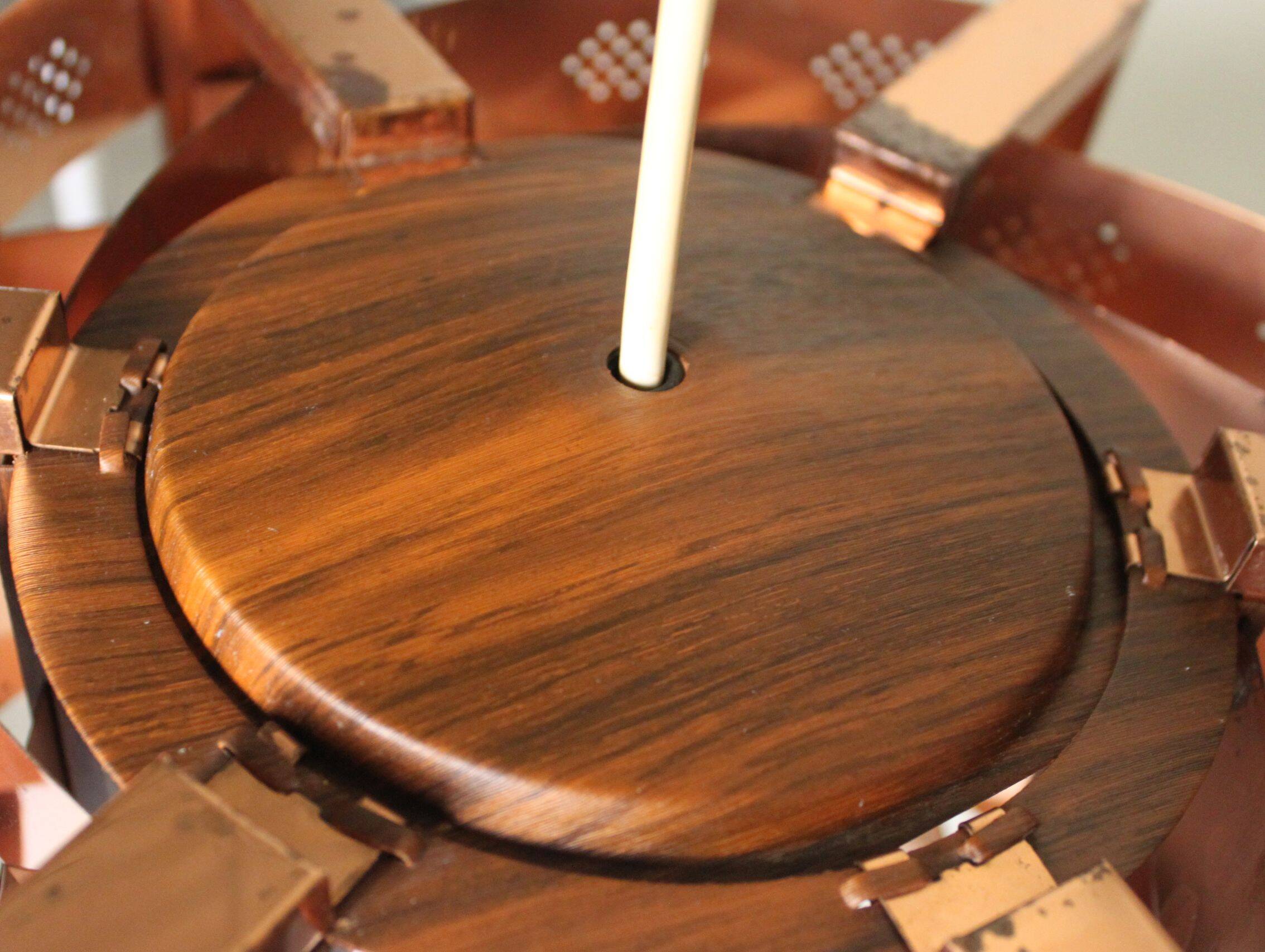 Copper pendant light by Werner Schou for Coronell Electro, Denmark, 1969.