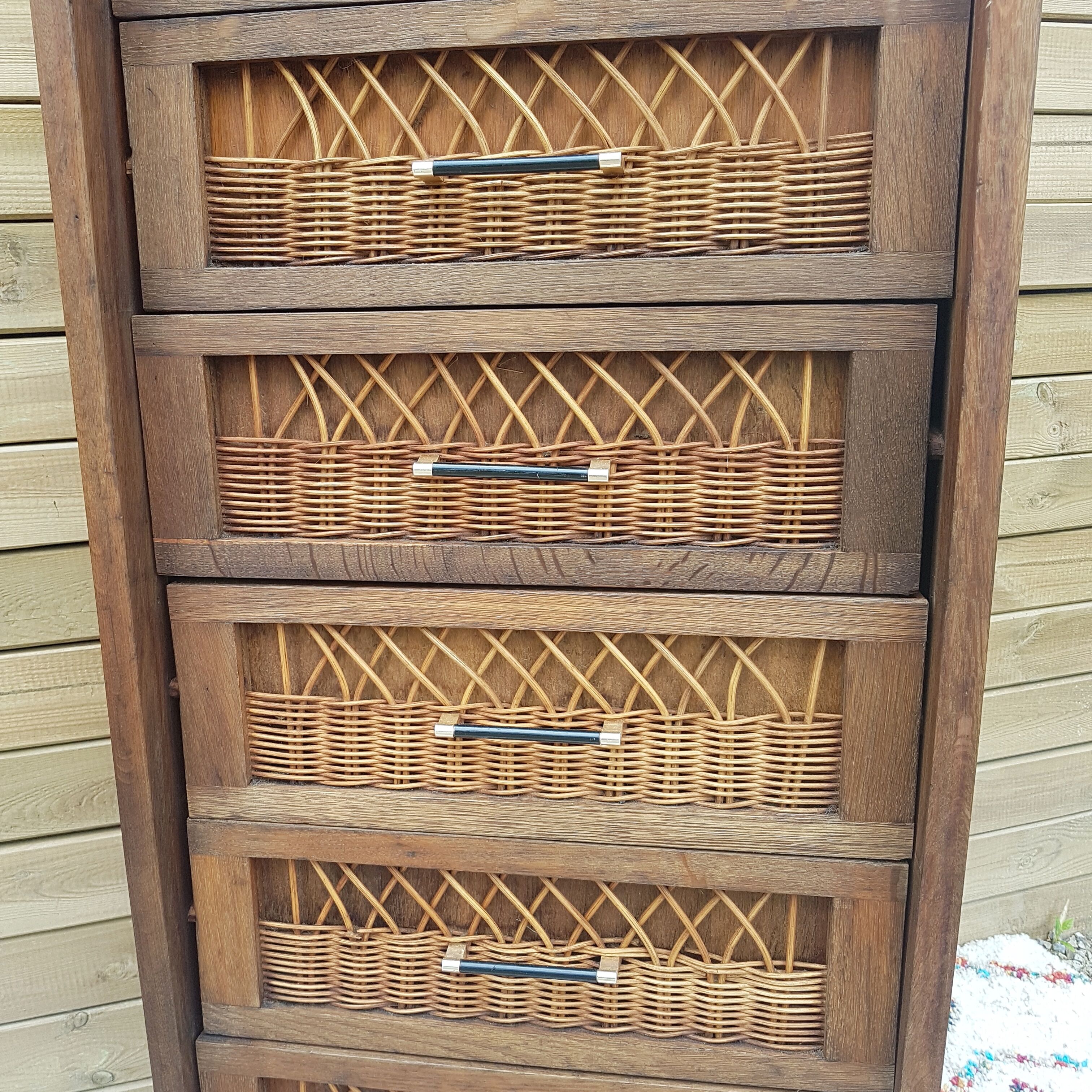 Chiffonnier in rattan foot compass 50