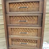 Chiffonnier in rattan foot compass 50