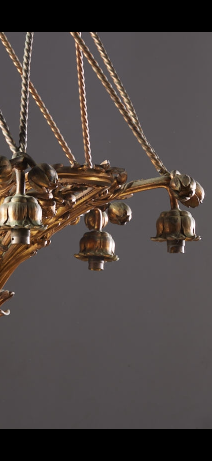 Bronze chandelier Eugène Soleau