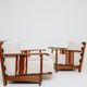Vintage armchairs set of 2 brutalism off white corduroy