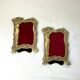 Pair of brass frames with Art Nouveau style woman