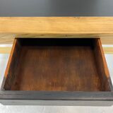Oak farmhouse table, black top