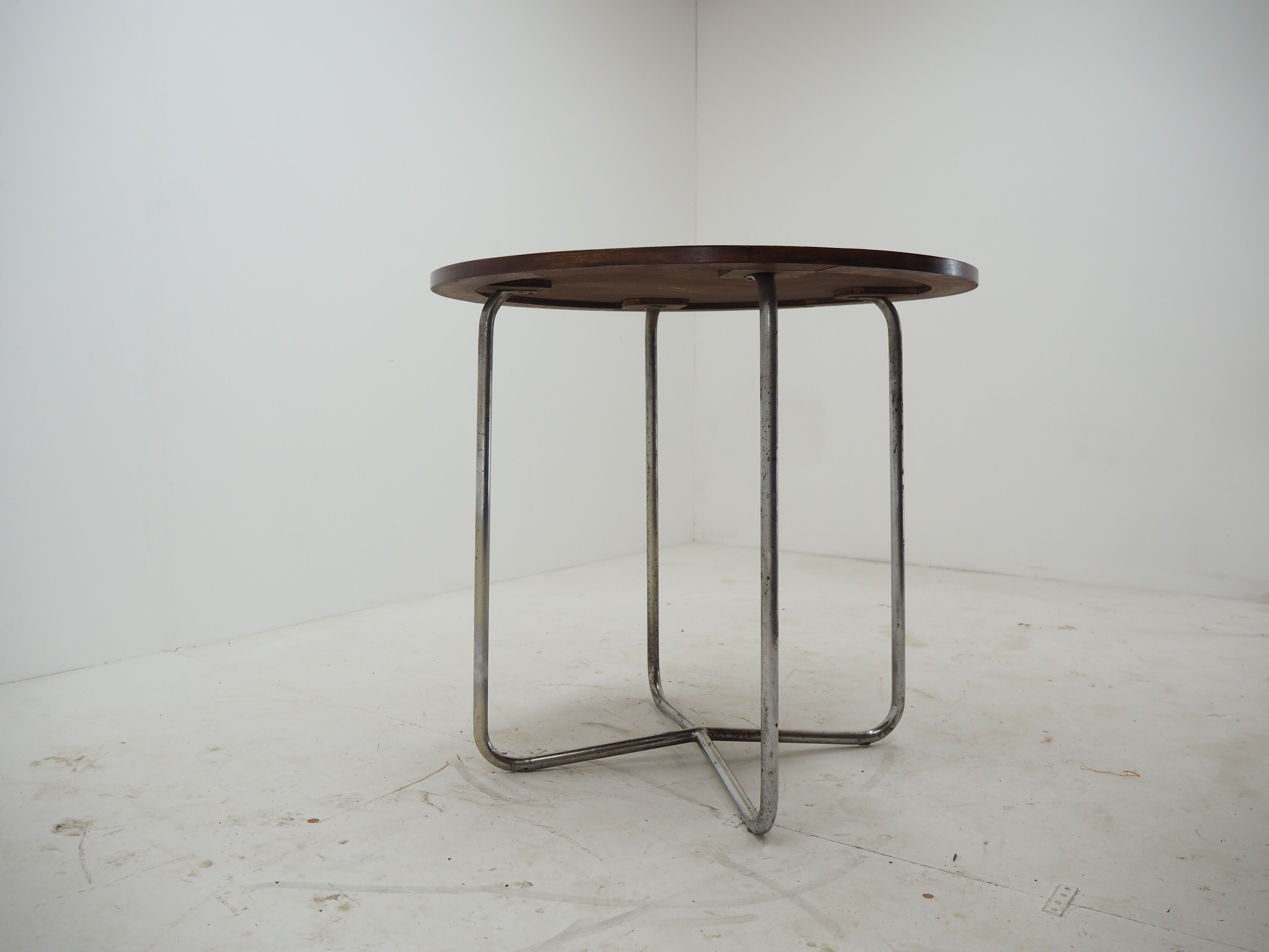 1940s Bauhaus Chrome Dining Table by Robert Slezak