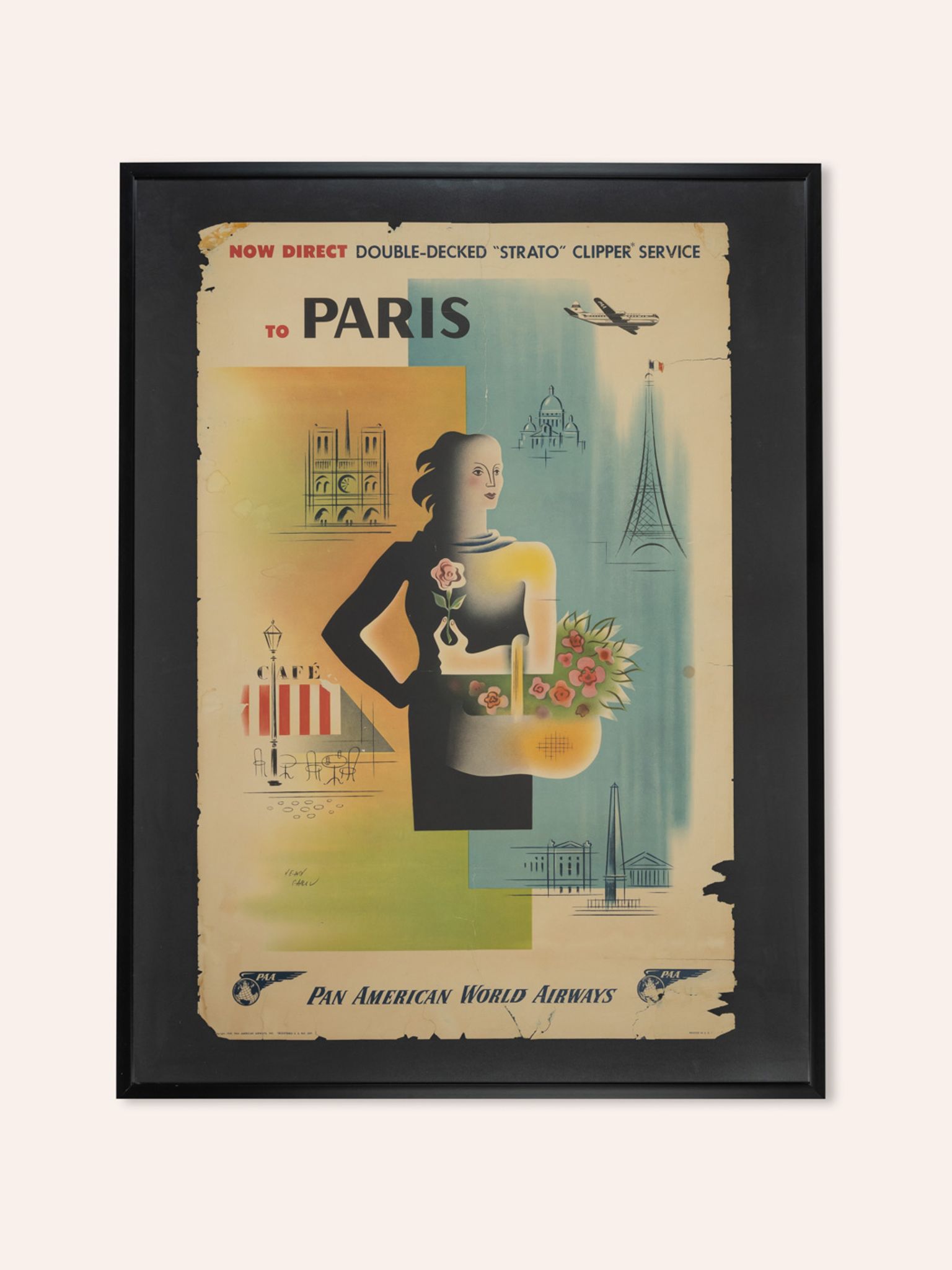 Paris, Pan Am Airways Travel Poster, 93 x 123 cm