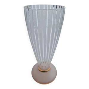 Vase verre dépoli vintage