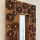 brutalist mirror in wood and metal 1970