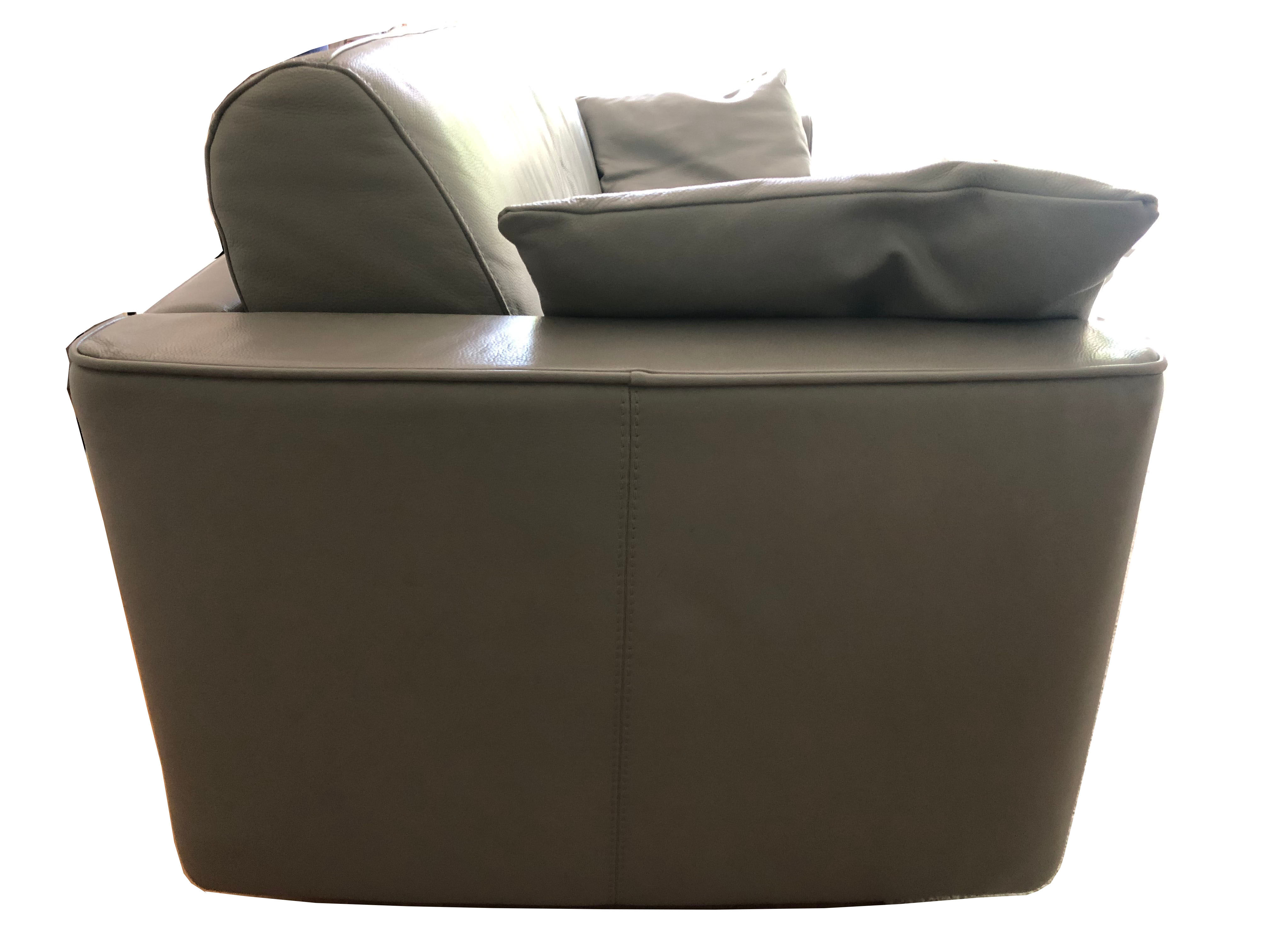 Sofa bed in grey leather from Steiner