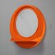 Vintage Italian Space Age round plastic mirror with shelf, 1970s