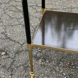 Desserte vintage sur roulettes laiton et palissandre