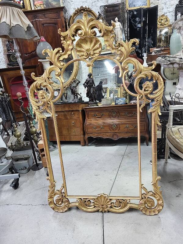 Golden wooden glazed mirror ref mart