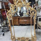 Golden wooden glazed mirror ref mart