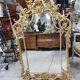 Golden wooden glazed mirror ref mart