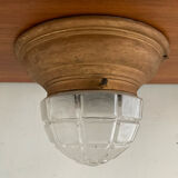 Art Deco ceiling light in metal and frosted glass