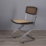 Set of 4 vintage 1960s metal and vienna straw chairs by italian design