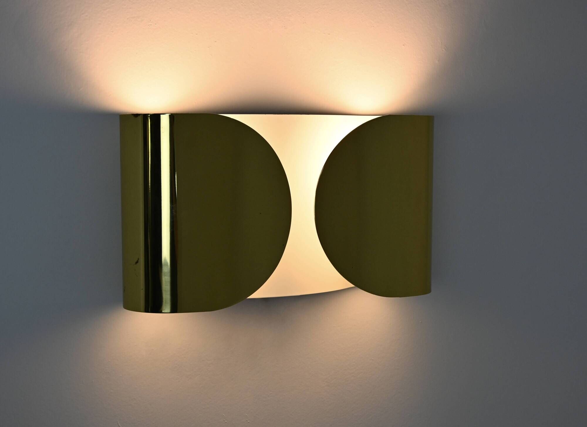 Golden Foglio wall lamp by Tobia & Afra Scarpa for Flos, 1960s