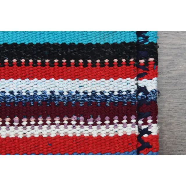 Tapis vintage turc Oushak fait main en laine et coton, années 1970