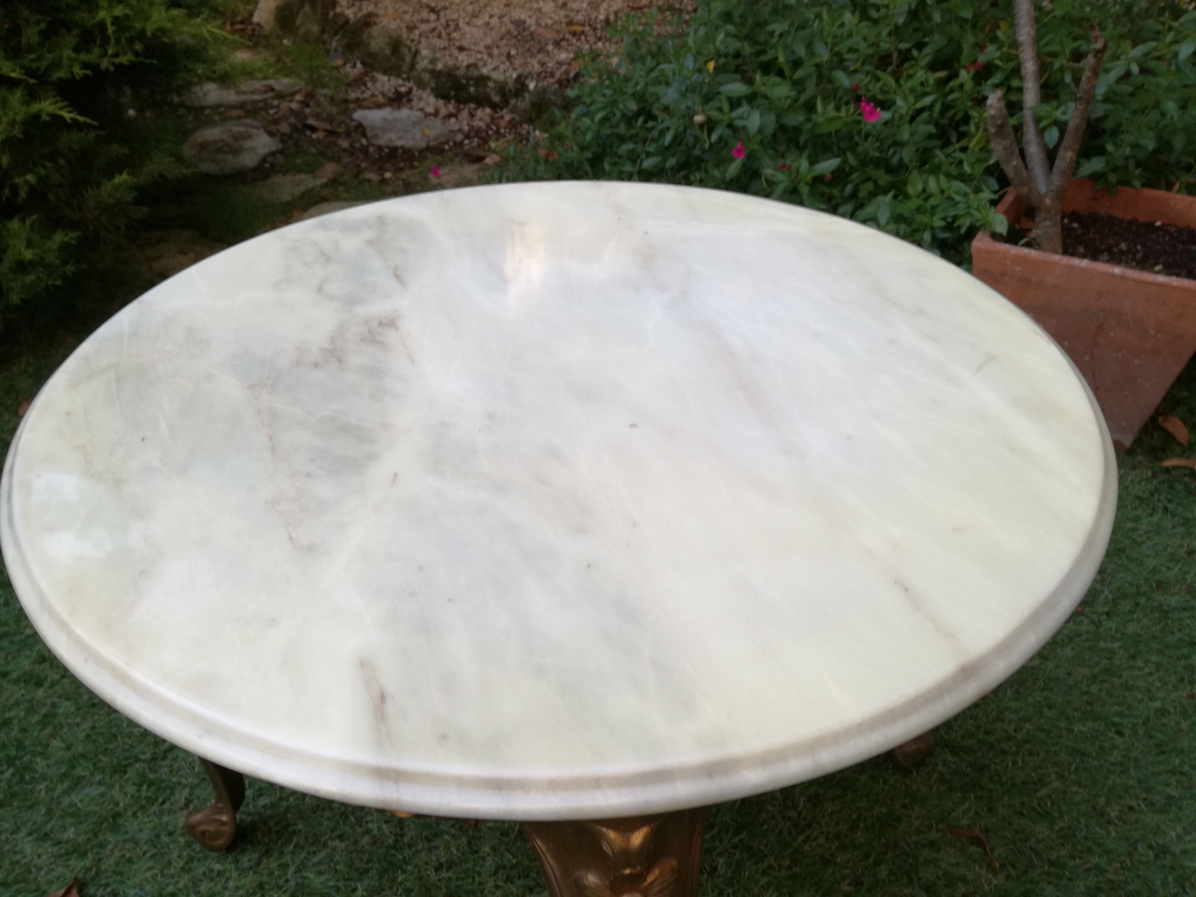 Louis XV coffee table bronze and marble