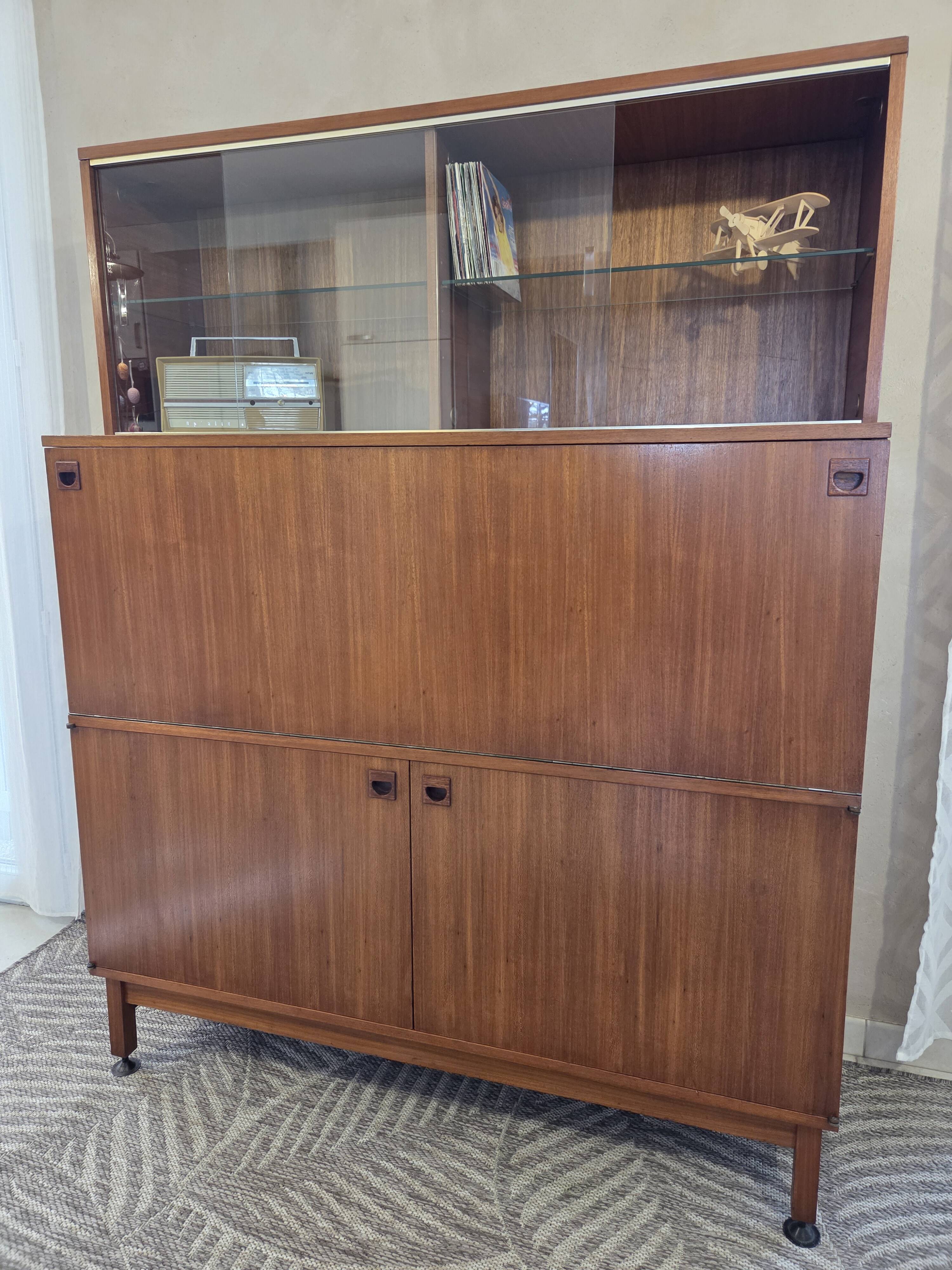 Buffet secrétaire en teck scandinave André Monpoix