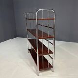 Étagère chromée Bauhaus en acier plié et tôle, Europe années 1930