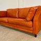 Vintage retro Danish 3 person cognac leather sofa