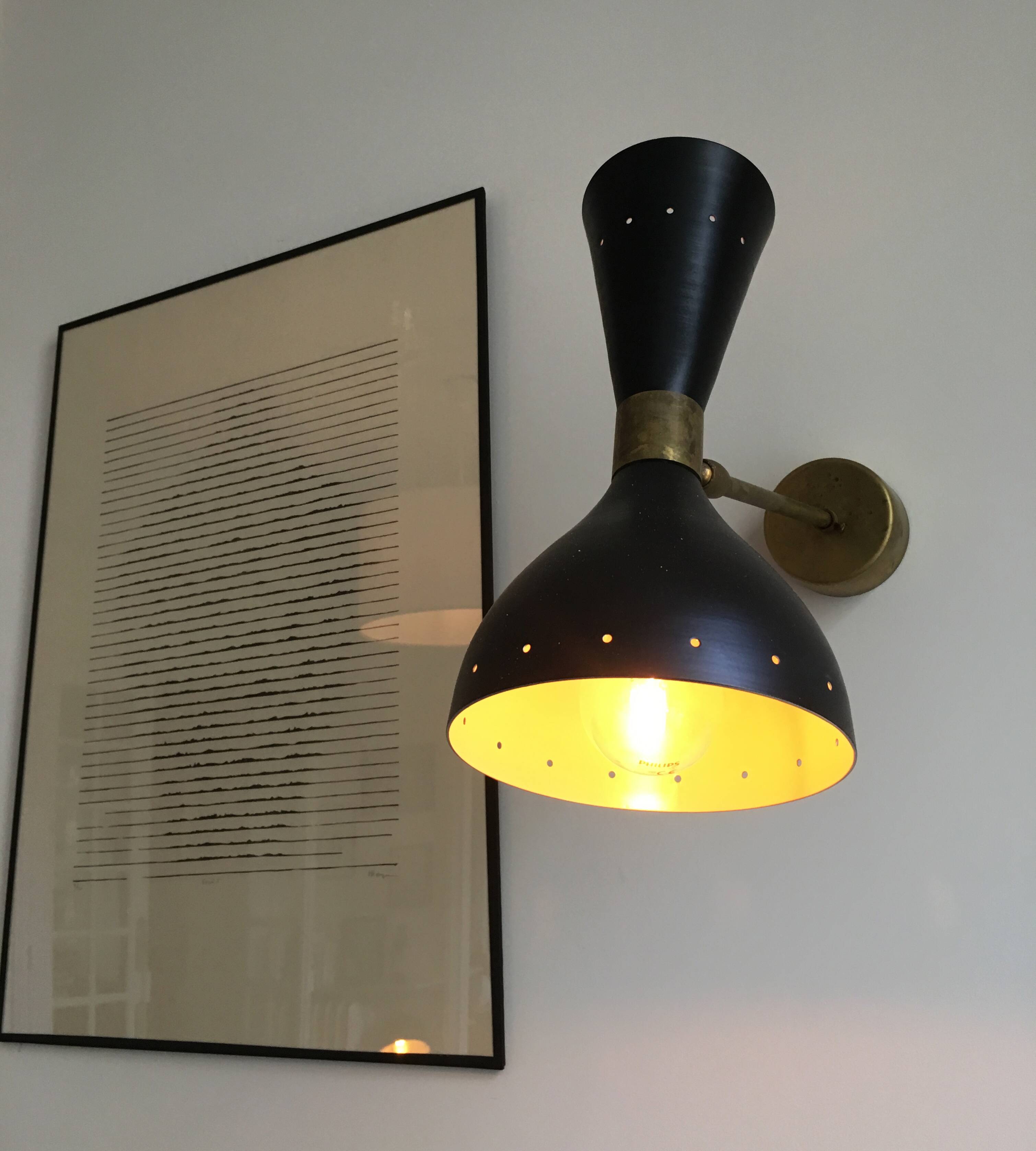 Pair of Italian design wall lights from the 1950s