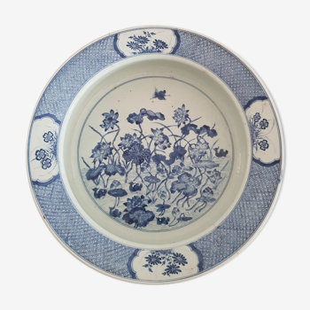 Large blue ceramic dish